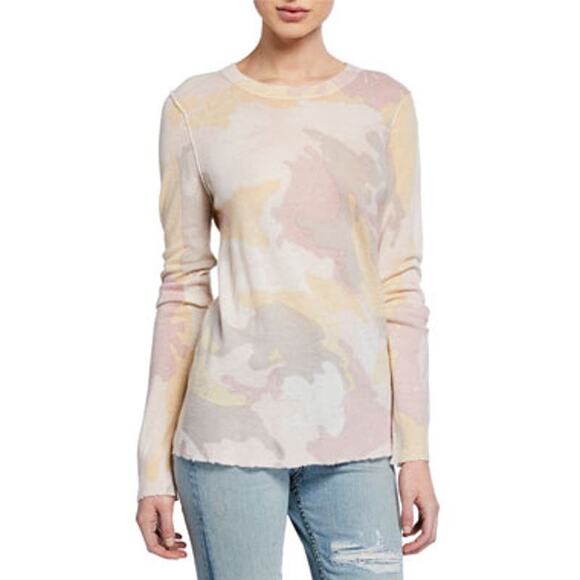 Zadig&Voltaire Long Sleeve 100% Cashmere Camo Print Sweater Multi Women's Small - Picture 1 of 7